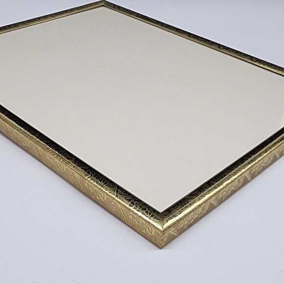 Elegant Gold Tone Metal Picture Frame With Black Velvet Back Easel Style 8x10 #2 - Picture 8 of 10